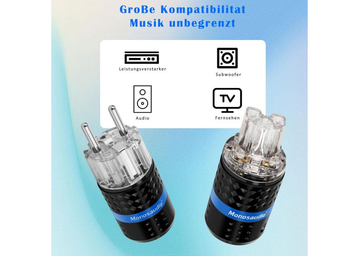 Силовая вилка и розетка E103R/F103R Monosaudio (2 пары)